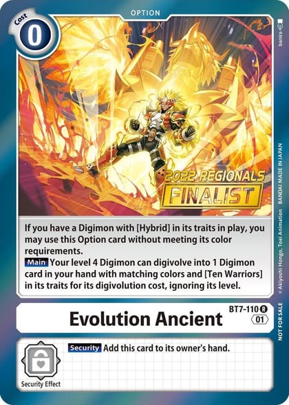 Evolution Ancient (2022 Championship Offline Regional) [Online Finalist], Next Adventure BT7-110 R