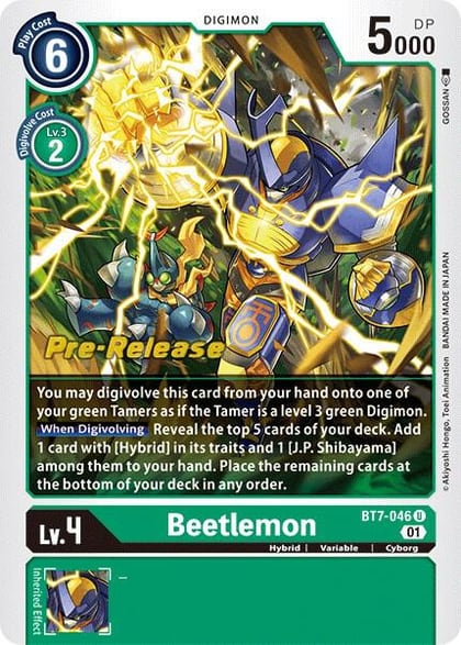 Beetlemon, Next Adventure Pre-Release Cards BT7-046 U