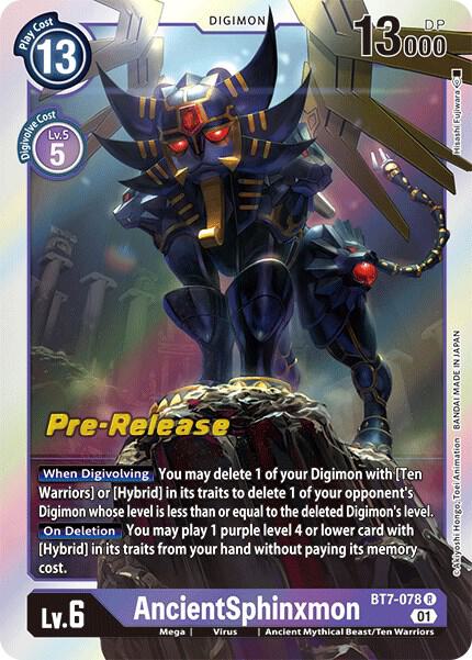 AncientSphinxmon, Next Adventure Pre-Release Cards BT7-078 R