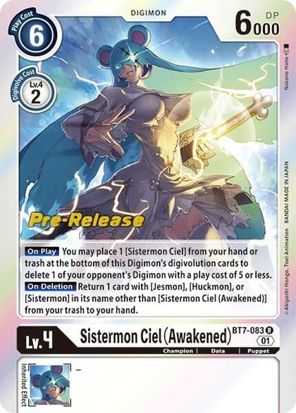 Sistermon Ciel (Awakened), Next Adventure Pre-Release Cards BT7-083 R