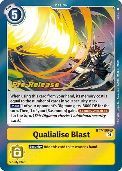 Qualialise Blast, Next Adventure Pre-Release Cards BT7-100 R
