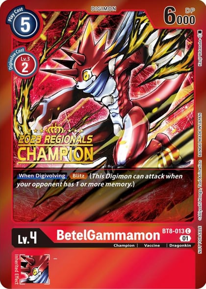 BetelGammamon (2023 Regionals Champion), New Awakening BT8-013 C