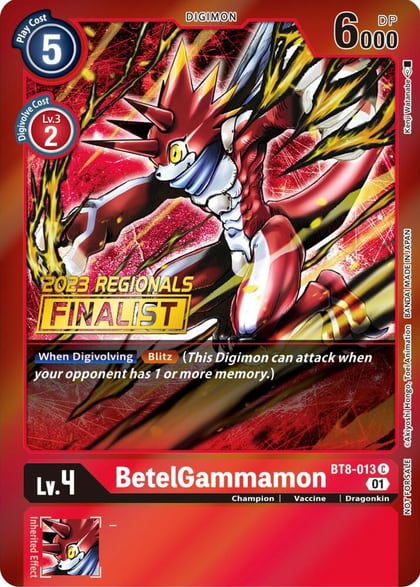 BetelGammamon (2023 Regionals Finalist), New Awakening BT8-013 C