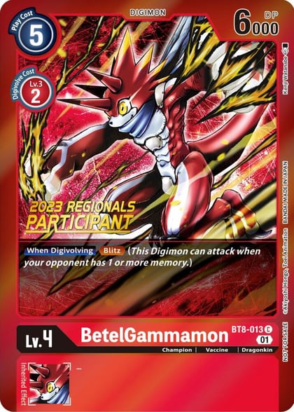 BetelGammamon (2023 Regionals Participant), New Awakening BT8-013 C