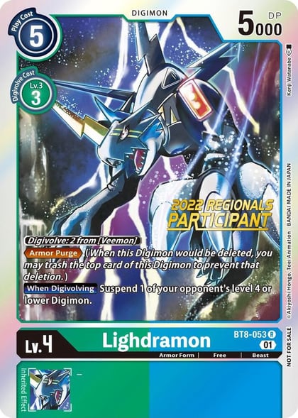 Lighdramon (2022 Championship Offline Regional) [Online Participant], New Awakening BT8-053 R