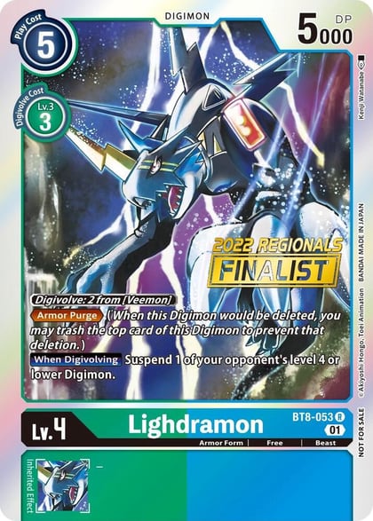 Lighdramon (2022 Championship Offline Regional) [Online Finalist], New Awakening BT8-053 R