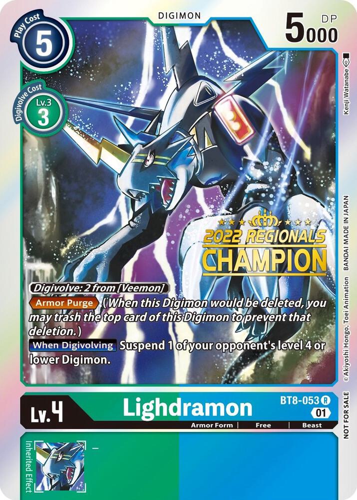 Lighdramon (2022 Championship Offline Regional) [Online Champion], New Awakening BT8-053 R
