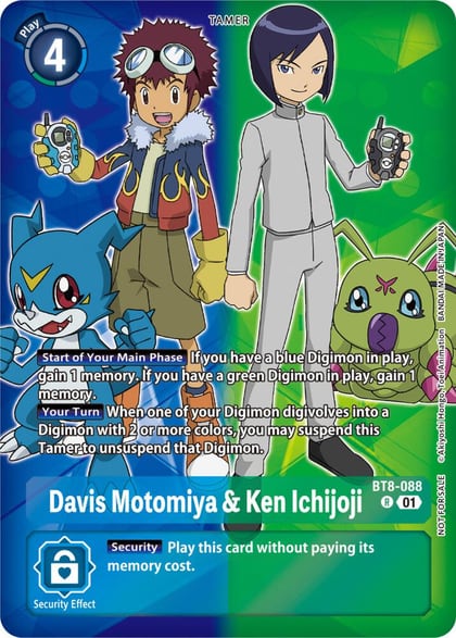 Davis Motomiya & Ken Ichijoji (Tamer Party Pack -The Beginning-), New Awakening BT8-088 R