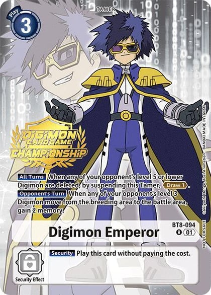 Digimon Emperor (Championship 2024 Gold Stamp Card Set), New Awakening BT8-094 R