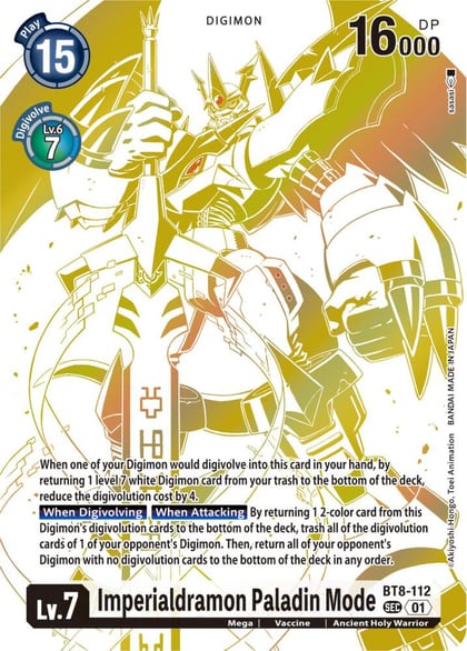 Imperialdramon Paladin Mode (Blast Ace Special Edition), New Awakening BT8-112 SEC
