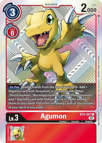 Agumon (New Awakening Pre-Release Tournament Winner Card), New Awakening Pre-Release Cards BT5-007 C