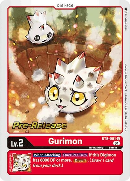 Gurimon, New Awakening Pre-Release Cards BT8-001 U