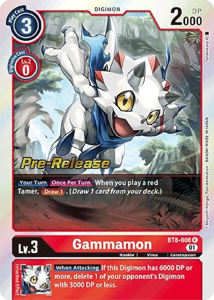 Gammamon, New Awakening Pre-Release Cards BT8-008 R