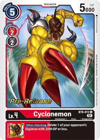 Cyclonemon, New Awakening Pre-Release Cards BT8-011 U