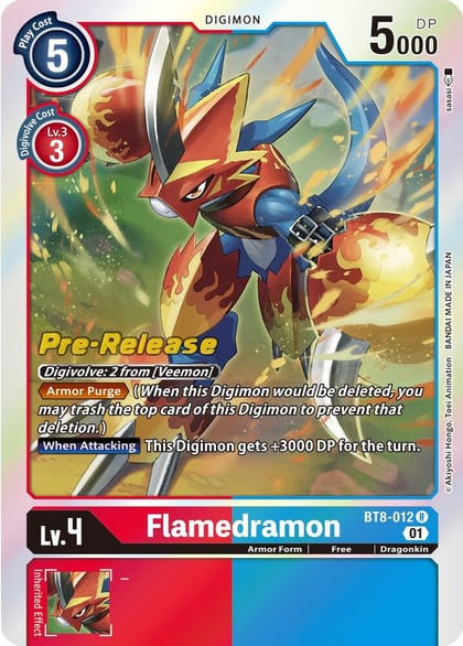 Flamedramon, New Awakening Pre-Release Cards BT8-012 R