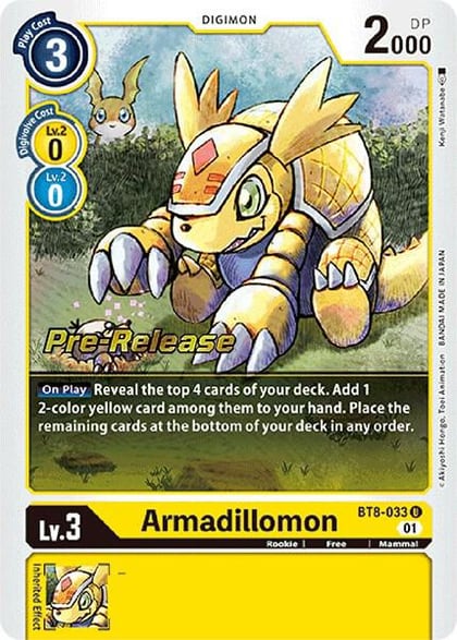 Armadillomon, New Awakening Pre-Release Cards BT8-033 U