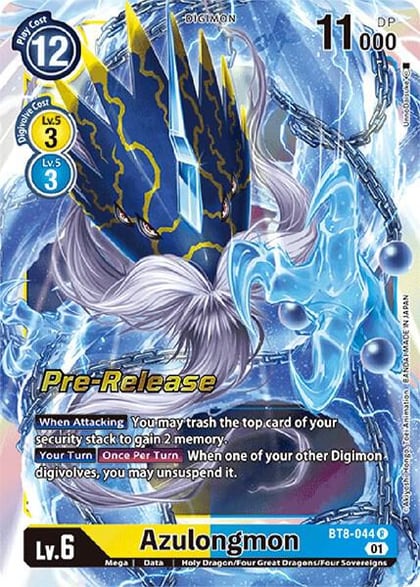 Azulongmon, New Awakening Pre-Release Cards BT8-044 R