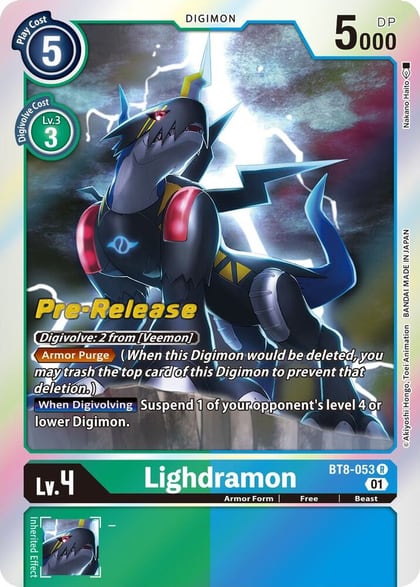Lighdramon, New Awakening Pre-Release Cards BT8-053 R