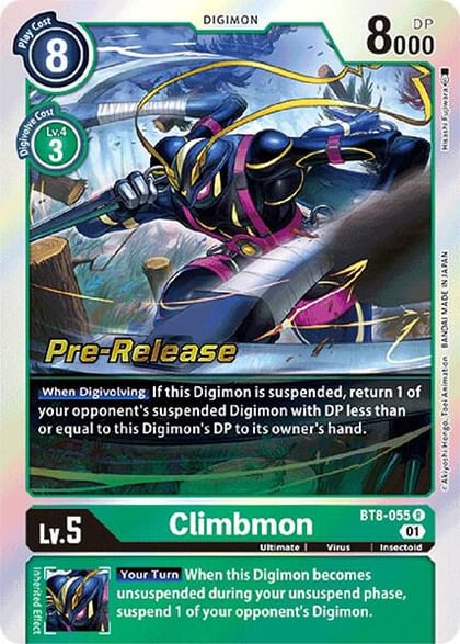 Climbmon, New Awakening Pre-Release Cards BT8-055 R