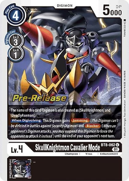 SkullKnightmon Cavalier Mode, New Awakening Pre-Release Cards BT8-062 U