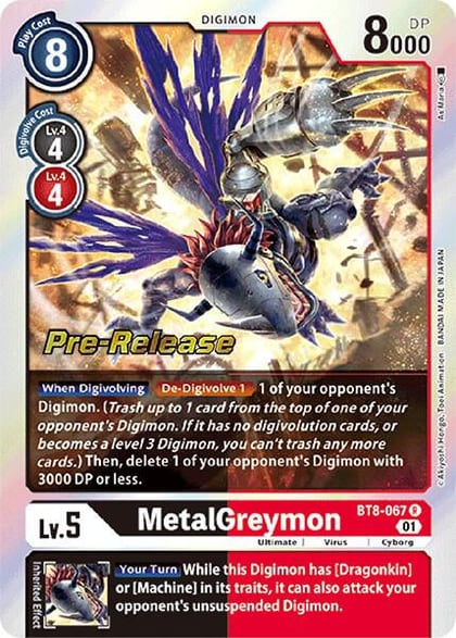 MetalGreymon, New Awakening Pre-Release Cards BT8-067 R