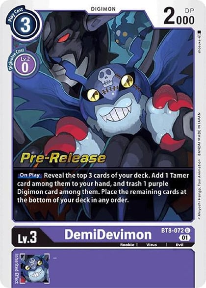 DemiDevimon, New Awakening Pre-Release Cards BT8-072 U