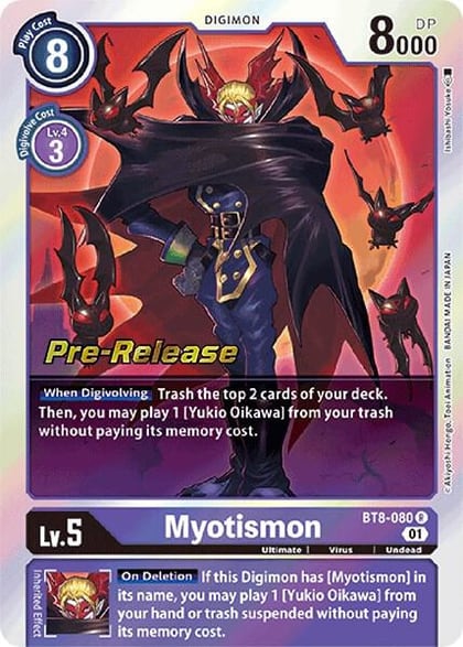 Myotismon, New Awakening Pre-Release Cards BT8-080 R