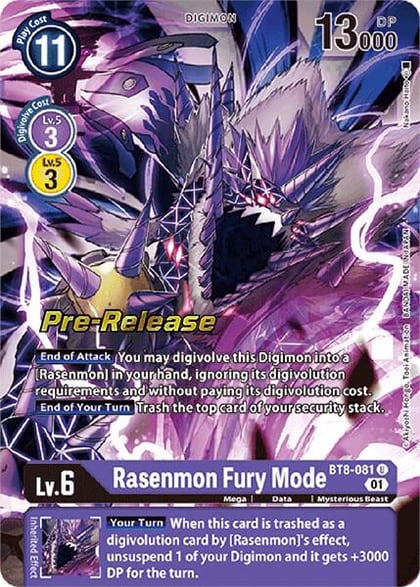 Rasenmon Fury Mode, New Awakening Pre-Release Cards BT8-081 U