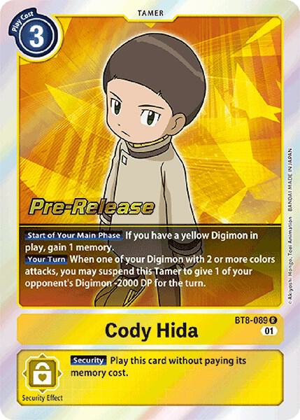 Cody Hida, New Awakening Pre-Release Cards BT8-089 R