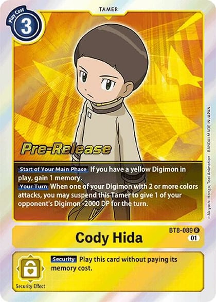 Cody Hida, New Awakening Pre-Release Cards BT8-089 R