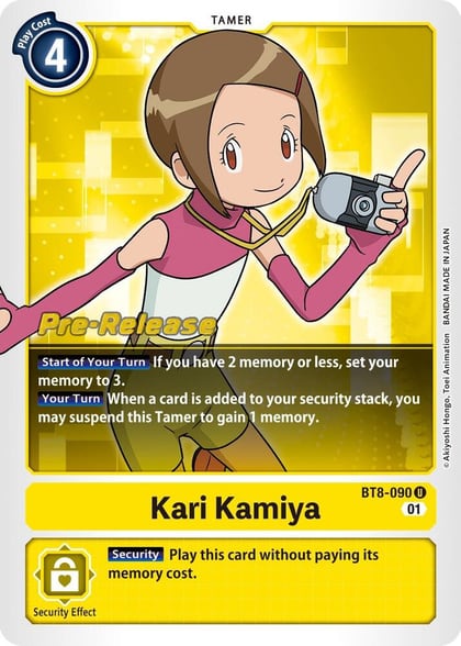 Kari Kamiya, New Awakening Pre-Release Cards BT8-090 U