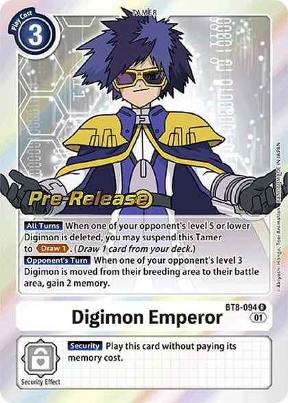 Digimon Emperor, New Awakening Pre-Release Cards BT8-094 R