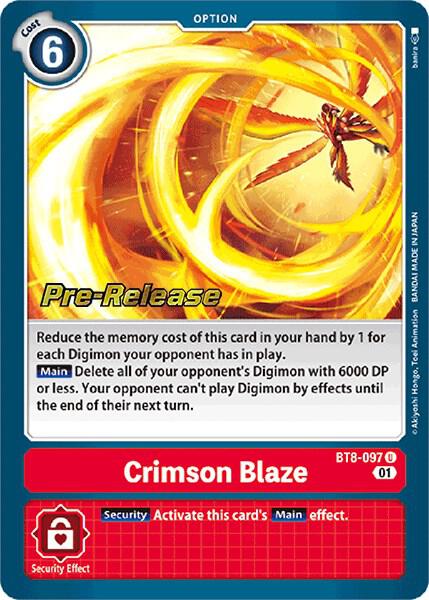 Crimson Blaze, New Awakening Pre-Release Cards BT8-097 U