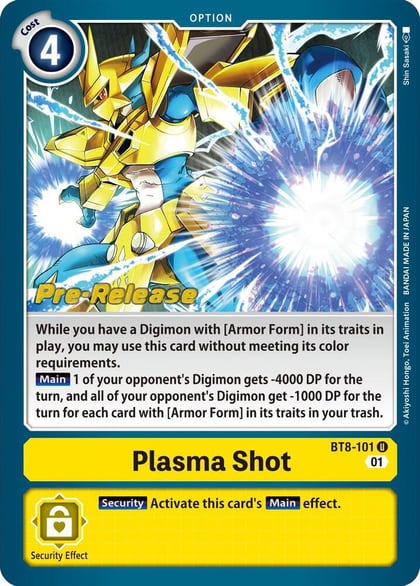 Plasma Shot, New Awakening Pre-Release Cards BT8-101 U