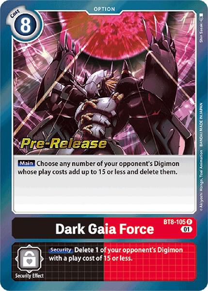 Dark Gaia Force, New Awakening Pre-Release Cards BT8-105 R