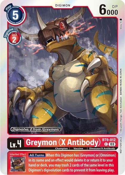 Greymon (X Antibody) (Blast Ace Pre-Release Winner), X Record BT9-012 C