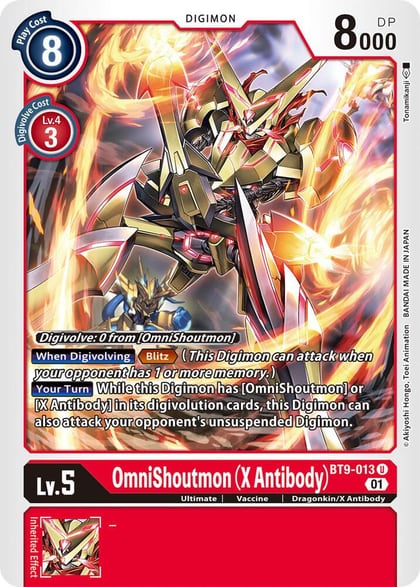 OmniShoutmon (X Antibody), X Record BT9-013 U
