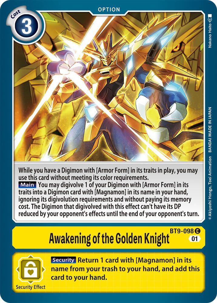 Awakening of the Golden Knight, X Record BT9-098 C