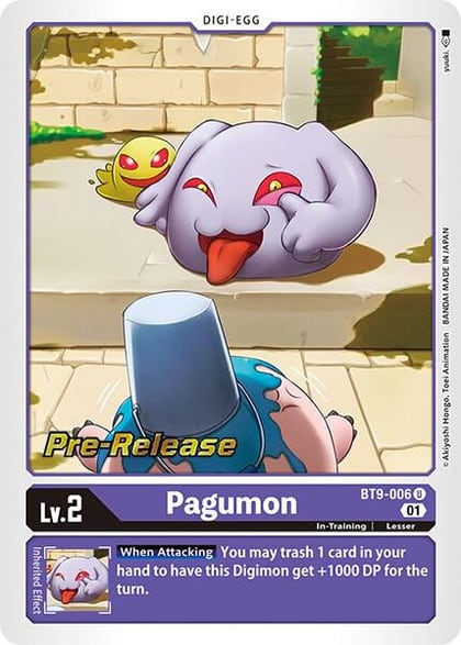 Pagumon, X Record Pre-Release Cards BT9-006 U