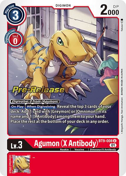 Agumon (X Antibody), X Record Pre-Release Cards BT9-008 U