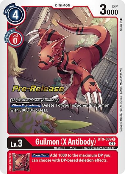 Guilmon (X Antibody), X Record Pre-Release Cards BT9-009 U