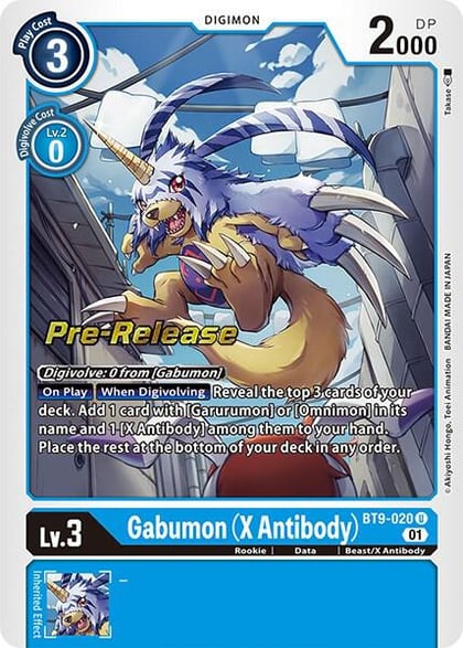 Gabumon (X Antibody), X Record Pre-Release Cards BT9-020 U