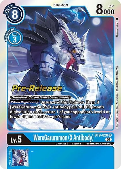 WereGarurumon (X Antibody), X Record Pre-Release Cards BT9-028 R