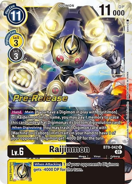 Raijinmon, X Record Pre-Release Cards BT9-042 U