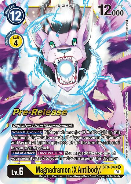Magnadramon (X Antibody), X Record Pre-Release Cards BT9-043 R