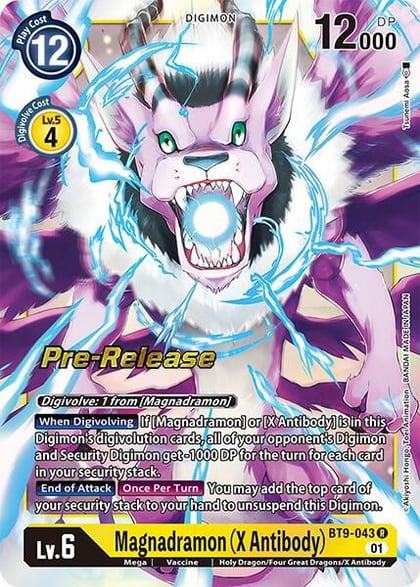 Magnadramon (X Antibody), X Record Pre-Release Cards BT9-043 R