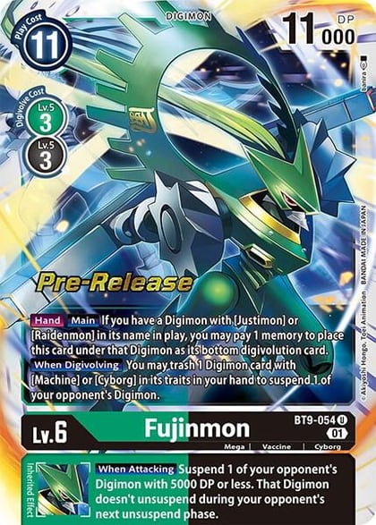 Fujinmon, X Record Pre-Release Cards BT9-054 U