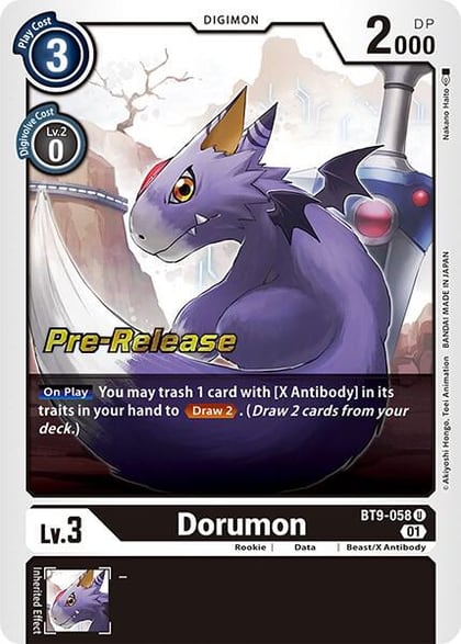 Dorumon, X Record Pre-Release Cards BT9-058 U