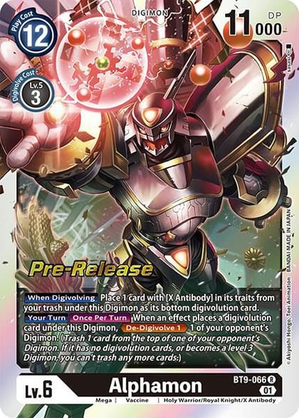 Alphamon, X Record Pre-Release Cards BT9-066 R