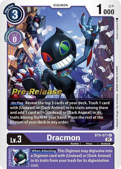 Dracmon, X Record Pre-Release Cards BT9-071 U